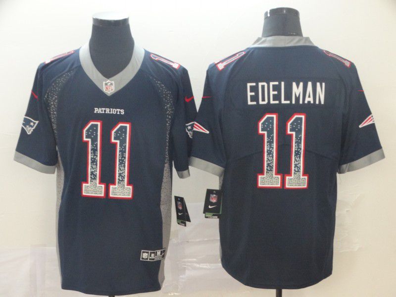 Men New England Patriots #11 Edelman Blue Nike Drift Fashion Color Rush Limited Jersey->new england patriots->NFL Jersey